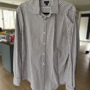 Men's Maroon and White Checkered Shirt